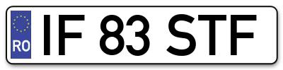 Placuta inmatriculare numar auto  IF-83-STF, IF 83 STF, IF83STF