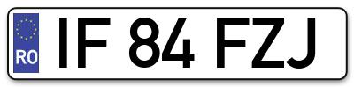 Placuta inmatriculare numar auto  IF-84-FZJ, IF 84 FZJ, IF84FZJ