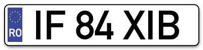 Placuta inmatriculare numar auto  IF-84-XIB, IF 84 XIB, IF84XIB