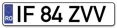 Placuta inmatriculare numar auto  IF-84-ZVV, IF 84 ZVV, IF84ZVV