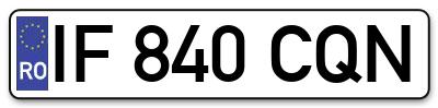 Placuta inmatriculare numar auto  IF-840-CQN, IF 840 CQN, IF840CQN