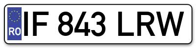 Placuta inmatriculare numar auto  IF-843-LRW, IF 843 LRW, IF843LRW