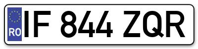 Placuta inmatriculare numar auto  IF-844-ZQR, IF 844 ZQR, IF844ZQR