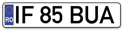 Placuta inmatriculare numar auto  IF-85-BUA, IF 85 BUA, IF85BUA
