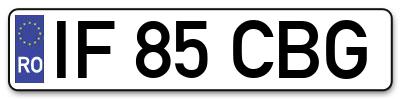 Placuta inmatriculare numar auto  IF-85-CBG, IF 85 CBG, IF85CBG
