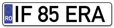 Placuta inmatriculare numar auto  IF-85-ERA, IF 85 ERA, IF85ERA