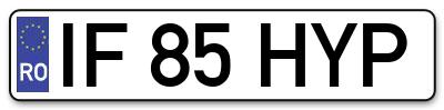 Placuta inmatriculare numar auto  IF-85-HYP, IF 85 HYP, IF85HYP