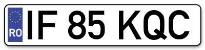 Placuta inmatriculare numar auto  IF-85-KQC, IF 85 KQC, IF85KQC