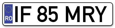 Placuta inmatriculare numar auto  IF-85-MRY, IF 85 MRY, IF85MRY