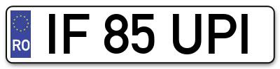 Placuta inmatriculare numar auto  IF-85-UPI, IF 85 UPI, IF85UPI