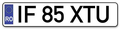 Placuta inmatriculare numar auto  IF-85-XTU, IF 85 XTU, IF85XTU