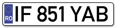 Placuta inmatriculare numar auto  IF-851-YAB, IF 851 YAB, IF851YAB