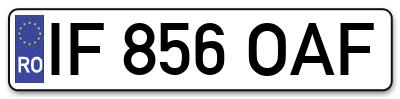 Placuta inmatriculare numar auto  IF-856-OAF, IF 856 OAF, IF856OAF