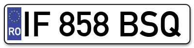 Placuta inmatriculare numar auto  IF-858-BSQ, IF 858 BSQ, IF858BSQ