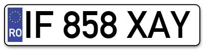 Placuta inmatriculare numar auto  IF-858-XAY, IF 858 XAY, IF858XAY