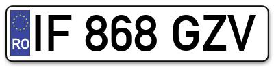 Placuta inmatriculare numar auto  IF-868-GZV, IF 868 GZV, IF868GZV