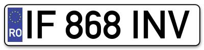 Placuta inmatriculare numar auto  IF-868-INV, IF 868 INV, IF868INV