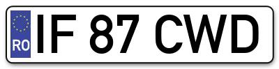 Placuta inmatriculare numar auto  IF-87-CWD, IF 87 CWD, IF87CWD