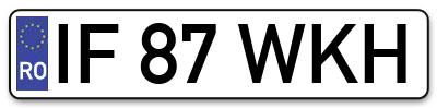 Placuta inmatriculare numar auto  IF-87-WKH, IF 87 WKH, IF87WKH
