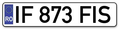 Placuta inmatriculare numar auto  IF-873-FIS, IF 873 FIS, IF873FIS