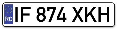 Placuta inmatriculare numar auto  IF-874-XKH, IF 874 XKH, IF874XKH