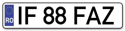 Placuta inmatriculare numar auto  IF-88-FAZ, IF 88 FAZ, IF88FAZ