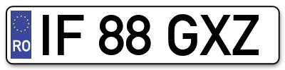 Placuta inmatriculare numar auto  IF-88-GXZ, IF 88 GXZ, IF88GXZ
