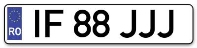 Placuta inmatriculare numar auto  IF-88-JJJ, IF 88 JJJ, IF88JJJ