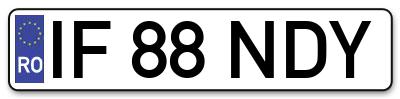 Placuta inmatriculare numar auto  IF-88-NDY, IF 88 NDY, IF88NDY