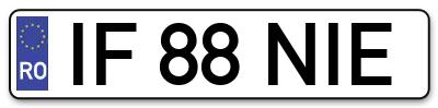 Placuta inmatriculare numar auto  IF-88-NIE, IF 88 NIE, IF88NIE