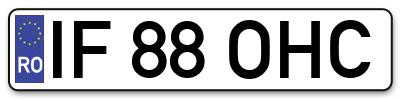 Placuta inmatriculare numar auto  IF-88-OHC, IF 88 OHC, IF88OHC