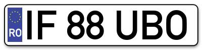Placuta inmatriculare numar auto  IF-88-UBO, IF 88 UBO, IF88UBO