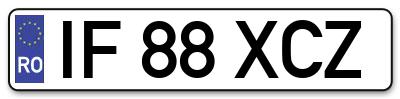 Placuta inmatriculare numar auto  IF-88-XCZ, IF 88 XCZ, IF88XCZ