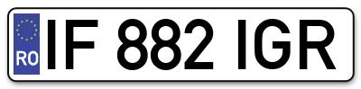 Placuta inmatriculare numar auto  IF-882-IGR, IF 882 IGR, IF882IGR
