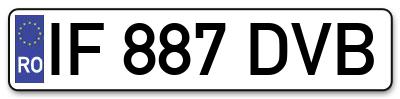 Placuta inmatriculare numar auto  IF-887-DVB, IF 887 DVB, IF887DVB