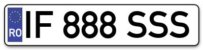 Placuta inmatriculare numar auto  IF-888-SSS, IF 888 SSS, IF888SSS