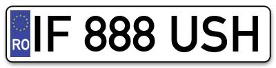 Placuta inmatriculare numar auto  IF-888-USH, IF 888 USH, IF888USH
