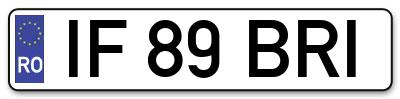 Placuta inmatriculare numar auto  IF-89-BRI, IF 89 BRI, IF89BRI