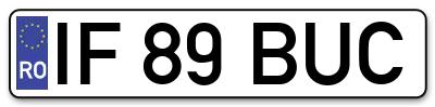 Placuta inmatriculare numar auto  IF-89-BUC, IF 89 BUC, IF89BUC