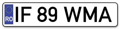 Placuta inmatriculare numar auto  IF-89-WMA, IF 89 WMA, IF89WMA