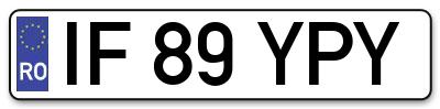 Placuta inmatriculare numar auto  IF-89-YPY, IF 89 YPY, IF89YPY