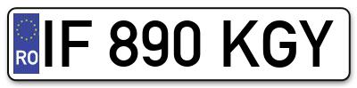 Placuta inmatriculare numar auto  IF-890-KGY, IF 890 KGY, IF890KGY