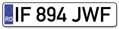 Placuta inmatriculare numar auto  IF-894-JWF, IF 894 JWF, IF894JWF