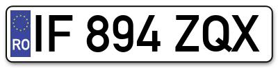 Placuta inmatriculare numar auto  IF-894-ZQX, IF 894 ZQX, IF894ZQX