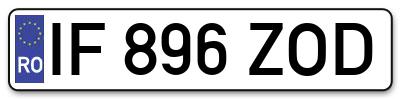 Placuta inmatriculare numar auto  IF-896-ZOD, IF 896 ZOD, IF896ZOD