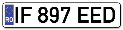 Placuta inmatriculare numar auto  IF-897-EED, IF 897 EED, IF897EED