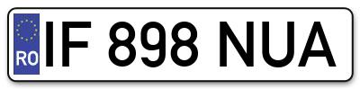 Placuta inmatriculare numar auto  IF-898-NUA, IF 898 NUA, IF898NUA