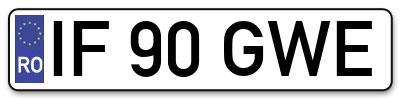 Placuta inmatriculare numar auto  IF-90-GWE, IF 90 GWE, IF90GWE