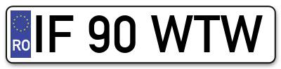 Placuta inmatriculare numar auto  IF-90-WTW, IF 90 WTW, IF90WTW