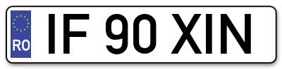 Placuta inmatriculare numar auto  IF-90-XIN, IF 90 XIN, IF90XIN